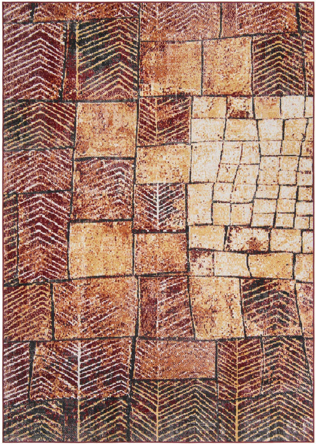 Rust Red 7' 1 x 10' Valencia Rectangle Area Rug Modern Abstract Durable Carpet for Living Room, Dining, Office, Bedrooms, Dorm Rooms for Sale at Rug Engine