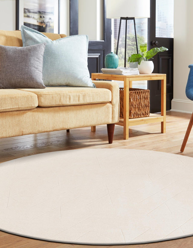 Pearl Ivory 10' x 10' WoolCraft Geometric Round Area Rug Hand Tufted Premium 100% Wool With Cotton Backing Luxury Carpet for Sale at Rug Engine