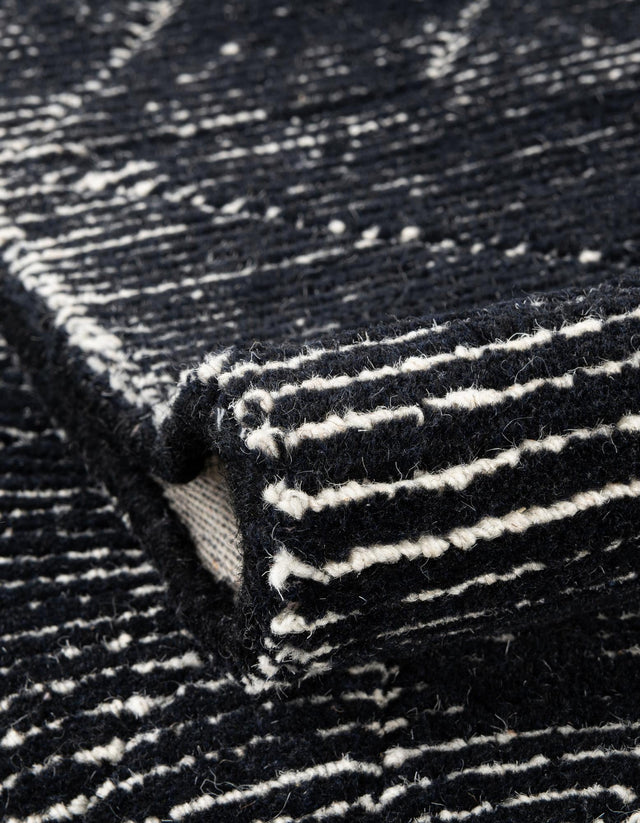 Jet Black 7' 10 x 10' WoolCraft Geometric Rectangle Area Rug Hand Tufted Premium 100% Wool With Cotton Backing Luxury Carpet for Sale at Rug Engine