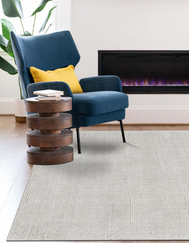 Steel gray 10' x 14' 1 WoolCraft Geometric Rectangle Area Rug Hand Tufted Premium 100% Wool With Cotton Backing Luxury Carpet for Sale at Rug Engine