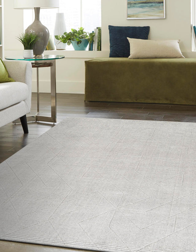 Steel gray 10' x 14' 1 WoolCraft Geometric Rectangle Area Rug Hand Tufted Premium 100% Wool With Cotton Backing Luxury Carpet for Sale at Rug Engine