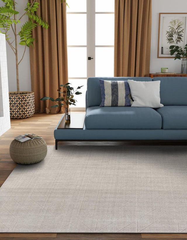 Steel gray 7' 10 x 7' 10 WoolCraft Geometric Square Area Rug Hand Tufted Premium 100% Wool With Cotton Backing Luxury Carpet for Sale at Rug Engine