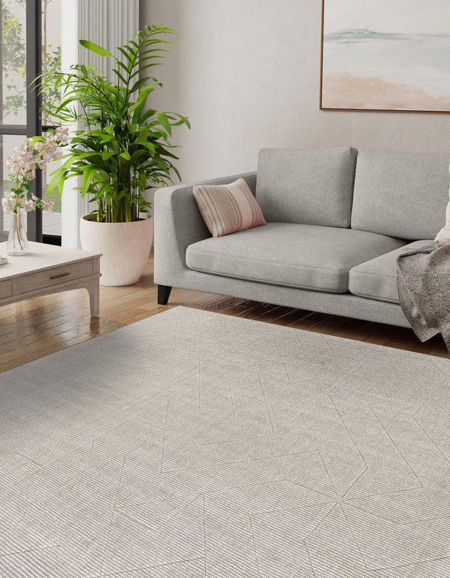 Steel gray 10' x 10' WoolCraft Geometric Square Area Rug Hand Tufted Premium 100% Wool With Cotton Backing Luxury Carpet for Sale at Rug Engine