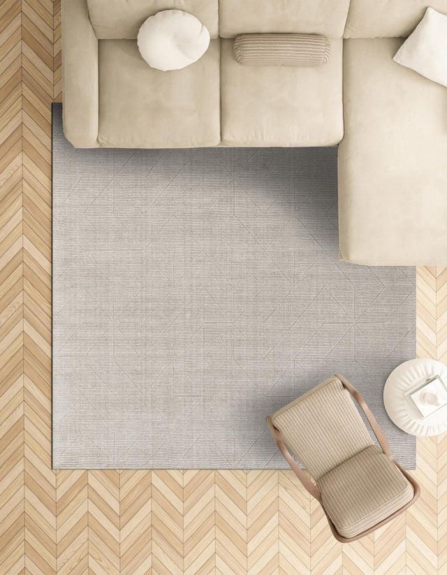 Steel gray 10' x 10' WoolCraft Geometric Square Area Rug Hand Tufted Premium 100% Wool With Cotton Backing Luxury Carpet for Sale at Rug Engine