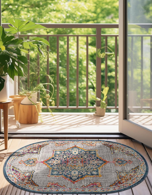 Blue 3' 7 x 5' 3 Budapest Oval Area Rug 70% Polypropylene & 30% Polyester With Cotton Backing Traditional Classical Room Carpet for Sale at Rug Engine