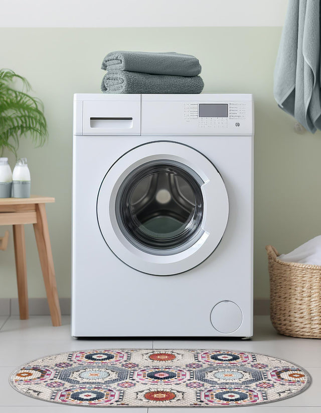 Multicolor 3' 7 x 5' 3 Budapest Oval Area Rug 70% Polypropylene & 30% Polyester With Cotton Backing Traditional Classical Room Carpet for Sale at Rug Engine