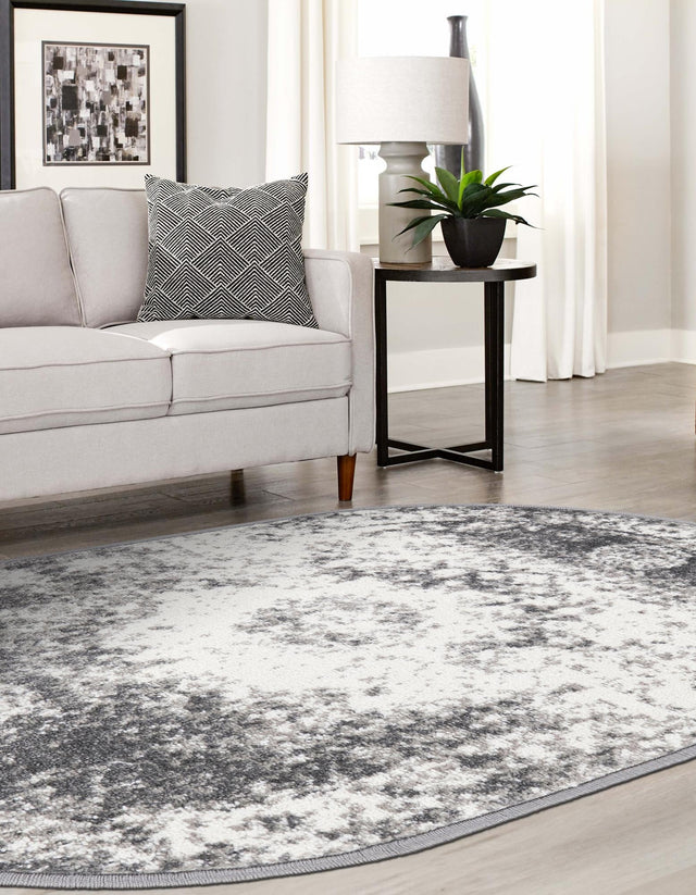 Gray 7' 10 x 10' Rosso Oval Area Rug Vintage Distressed Faded Traditional Design Carpet for Unique Home Interior Design for Sale at Rug Engine
