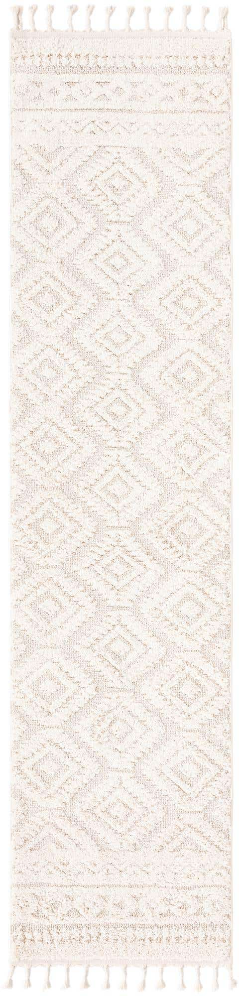 Ivory 2' 7 x 10' Boho Runner Area Rug 100% Polyester With Cotton Backing Geometric Modern Boho Bohemian Decor Carpet for Living Rooms Office Dining Kitchen Unique Interior Design for Sale at Rug Engine