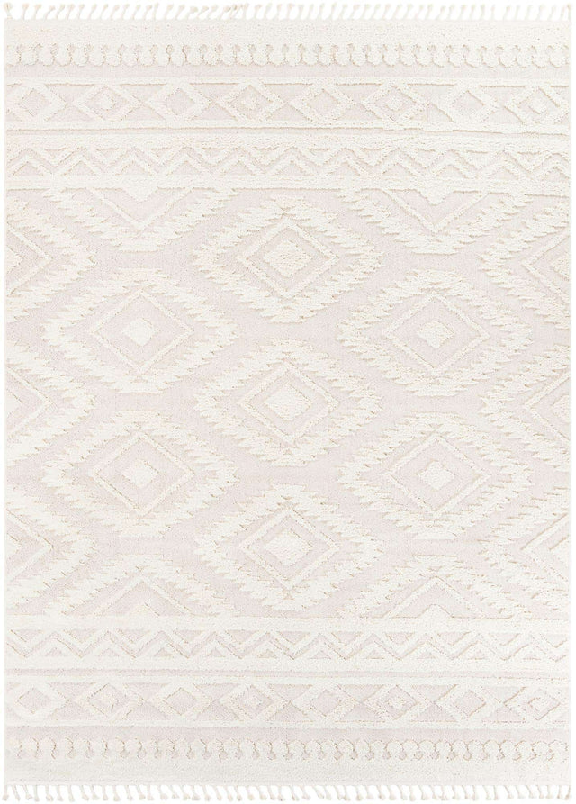 Ivory 10' x 13' 1 Boho Rectangle Area Rug 100% Polyester With Cotton Backing Geometric Modern Boho Bohemian Decor Carpet for Living Rooms Office Dining Kitchen Unique Interior Design for Sale at Rug Engine