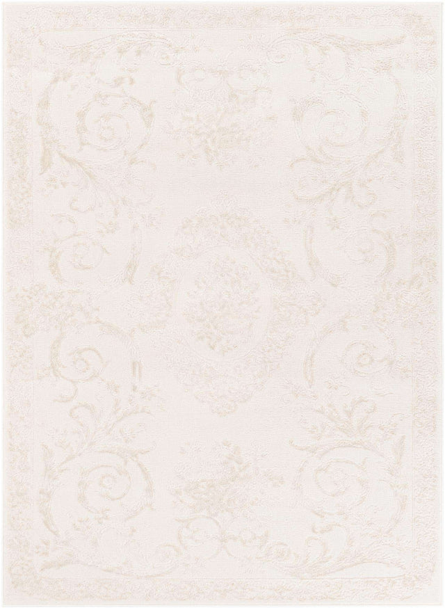 Ivory 5' 1 x 7' 1 Finsbury Rectangle Area Rug 60% Polypropylene & 40% Polyester Contemporary Carpet for Living Rooms, Dining, Offices for Sale at Rug Engine