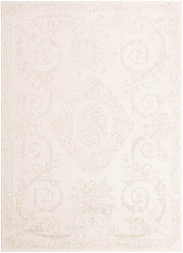 Ivory 7' 10 x 11' Finsbury Rectangle Area Rug 60% Polypropylene & 40% Polyester Contemporary Carpet for Living Rooms, Dining, Offices for Sale at Rug Engine