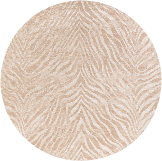 Ivory Beige 10' x 10' Finsbury Round Area Rug 60% Polypropylene & 40% Polyester Contemporary Carpet for Living Rooms, Dining, Offices for Sale at Rug Engine