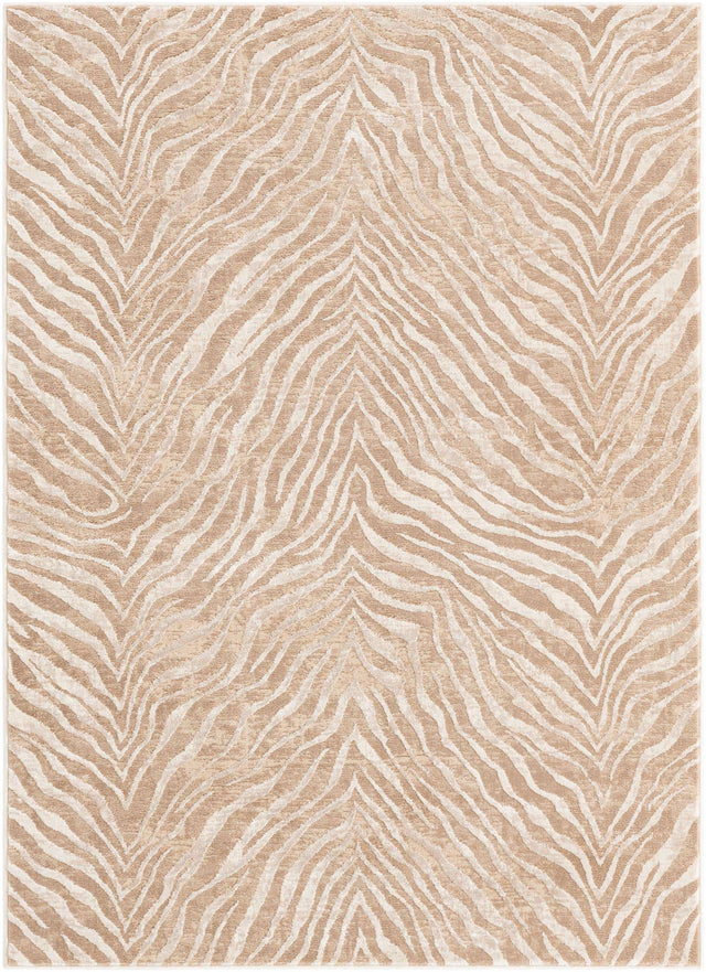 Ivory Beige 5' 1 x 7' 1 Finsbury Rectangle Area Rug 60% Polypropylene & 40% Polyester Contemporary Carpet for Living Rooms, Dining, Offices for Sale at Rug Engine