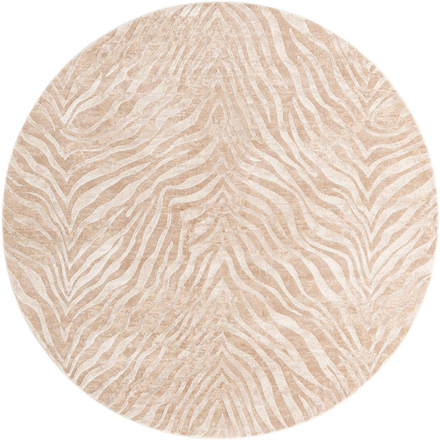 Ivory Beige 7' 10 x 7' 10 Finsbury Round Area Rug 60% Polypropylene & 40% Polyester Contemporary Carpet for Living Rooms, Dining, Offices for Sale at Rug Engine