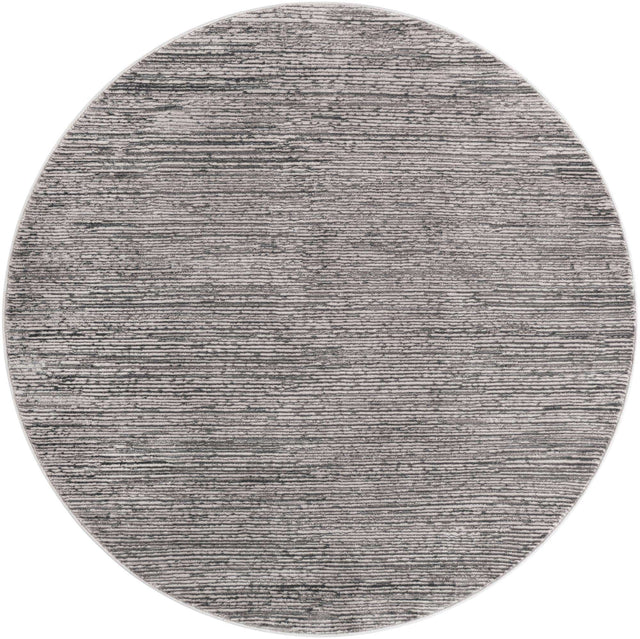Gray 6' 1 x 6' 1 Finsbury Round Area Rug 60% Polypropylene & 40% Polyester Contemporary Carpet for Living Rooms, Dining, Offices for Sale at Rug Engine
