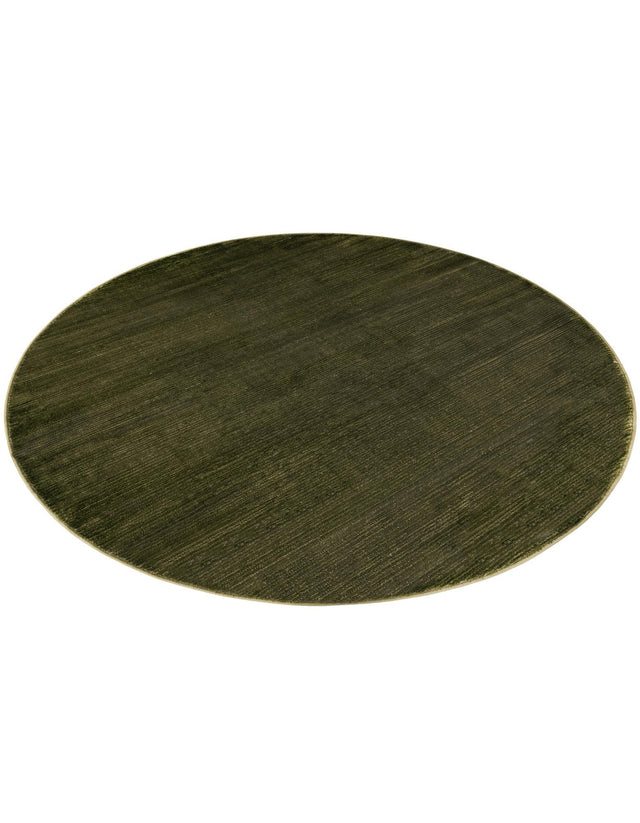 Green 5' 3 x 5' 3 Finsbury Round Area Rug 60% Polypropylene & 40% Polyester Contemporary Carpet for Living Rooms, Dining, Offices for Sale at Rug Engine