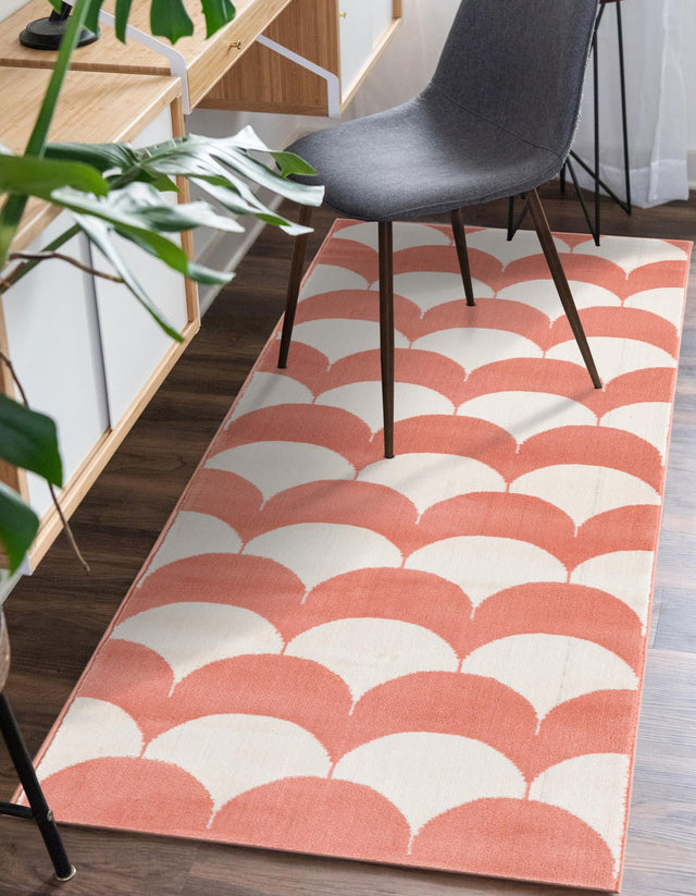 Soft Coral Pink 2' x 8' Whimsy Kids Runner Area Rug for Baby Nursery, Toddler Playroom, Bedrooms