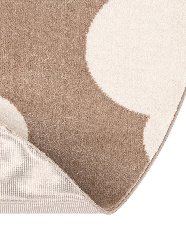 Hazelnut Beige 7' 10 x 7' 10 Whimsy Kids Round Area Rug for Baby Nursery, Toddler Playroom, Bedrooms