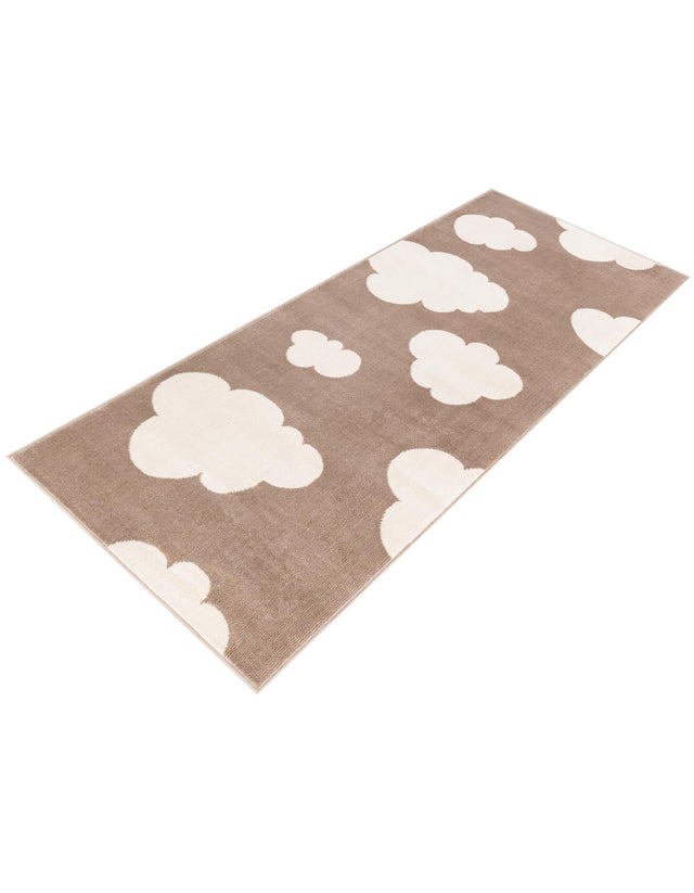 Hazelnut Beige 2' x 5' 1 Whimsy Kids Runner Area Rug for Baby Nursery, Toddler Playroom, Bedrooms