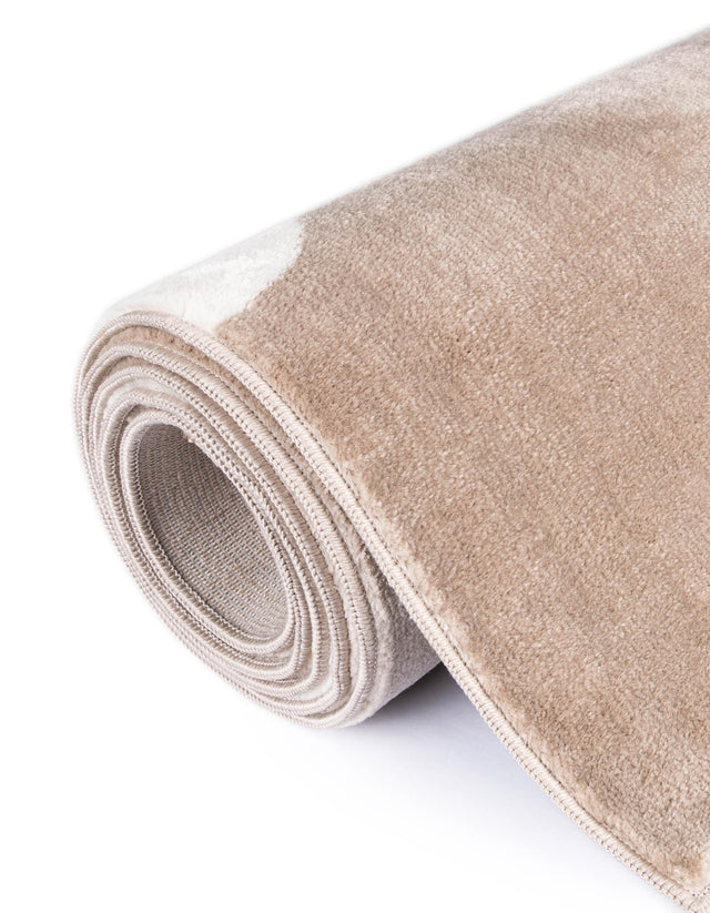 Hazelnut Beige 5' 3 x 8' Whimsy Kids Rectangle Area Rug for Baby Nursery, Toddler Playroom, Bedrooms