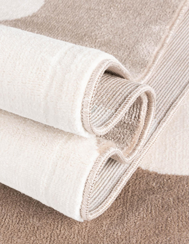 Hazelnut Beige 9' x 12' Whimsy Kids Rectangle Area Rug for Baby Nursery, Toddler Playroom, Bedrooms