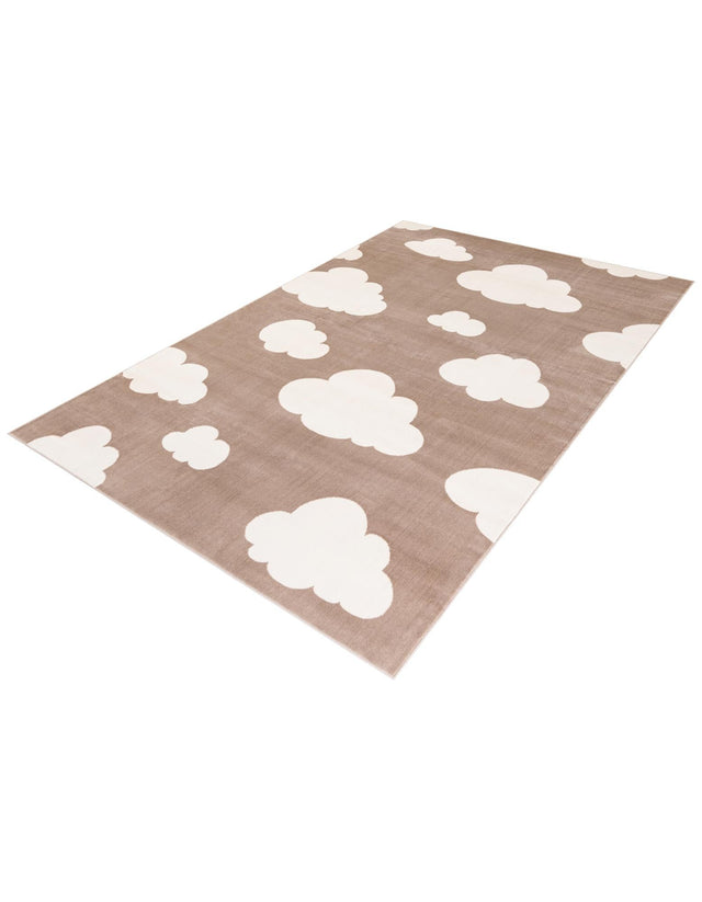 Hazelnut Beige 5' 3 x 8' Whimsy Kids Rectangle Area Rug for Baby Nursery, Toddler Playroom, Bedrooms