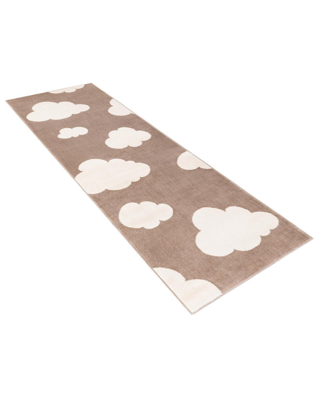Hazelnut Beige 2' x 8' Whimsy Kids Runner Area Rug for Baby Nursery, Toddler Playroom, Bedrooms