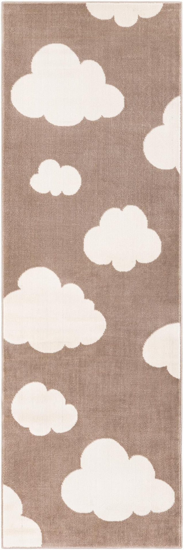 Hazelnut Beige 2' x 8' Whimsy Kids Runner Area Rug for Baby Nursery, Toddler Playroom, Bedrooms