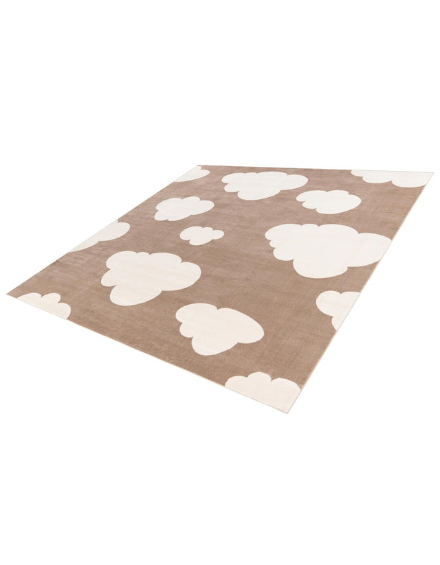 Hazelnut Beige 7' 10 x 7' 10 Whimsy Kids Square Area Rug for Baby Nursery, Toddler Playroom, Bedrooms