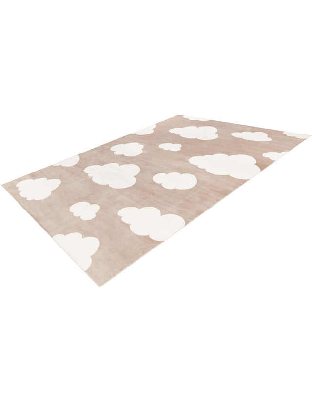 Hazelnut Beige 9' x 12' Whimsy Kids Rectangle Area Rug for Baby Nursery, Toddler Playroom, Bedrooms