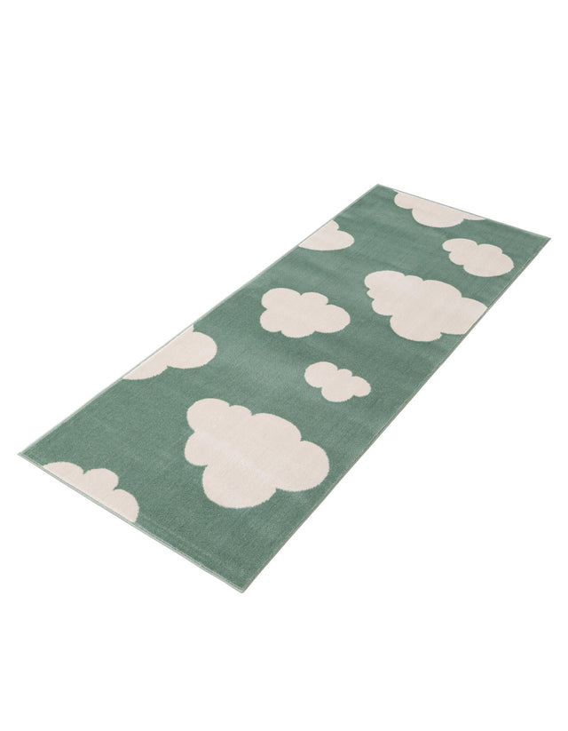 Soft Green 2' x 5' 1 Whimsy Kids Runner Area Rug for Baby Nursery, Toddler Playroom, Bedrooms