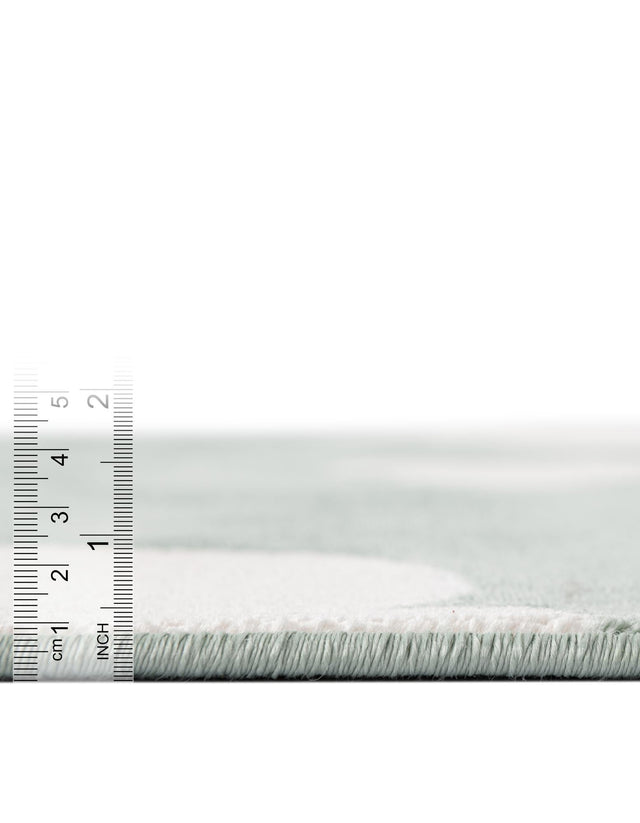 Soft Green 2' x 5' 1 Whimsy Kids Runner Area Rug for Baby Nursery, Toddler Playroom, Bedrooms