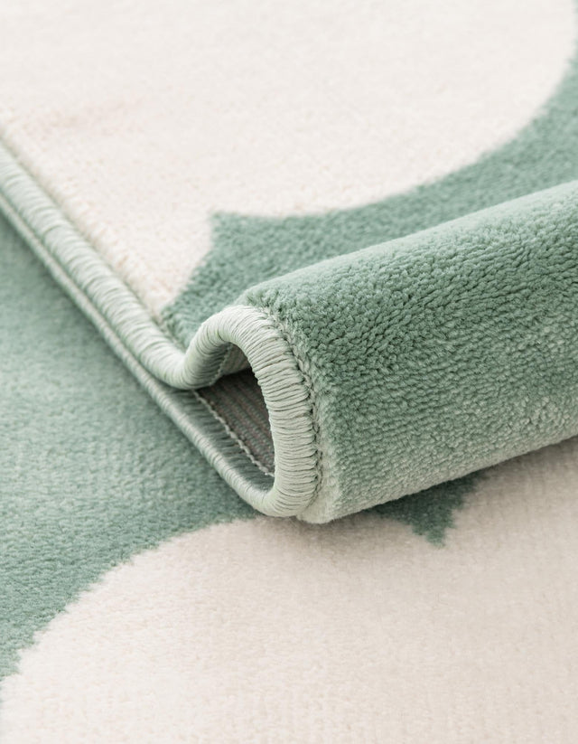 Soft Green 2' x 5' 1 Whimsy Kids Runner Area Rug for Baby Nursery, Toddler Playroom, Bedrooms