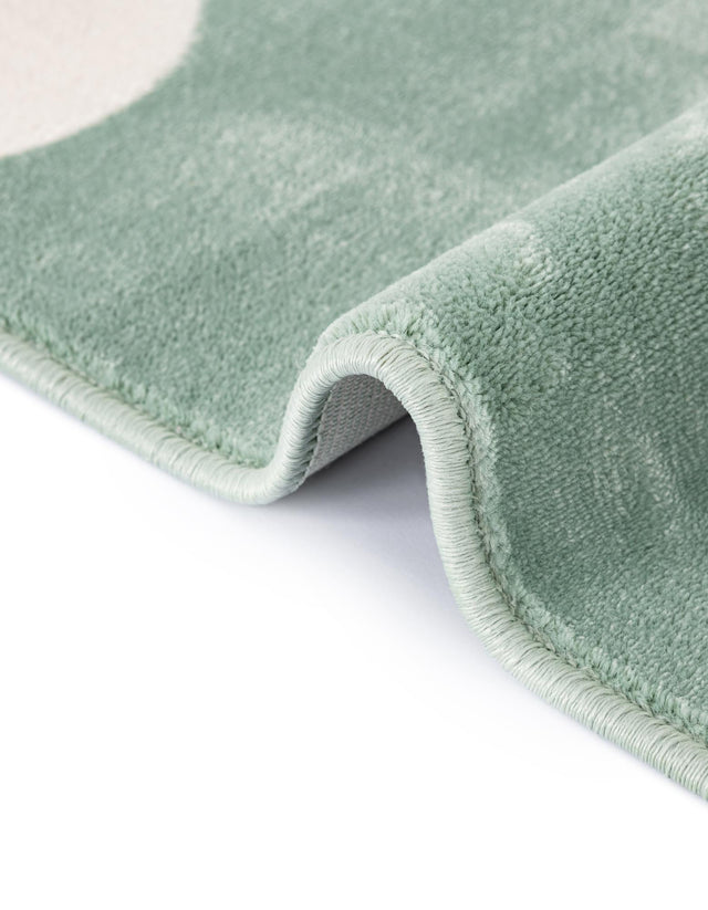 Soft Green 2' x 5' 1 Whimsy Kids Runner Area Rug for Baby Nursery, Toddler Playroom, Bedrooms