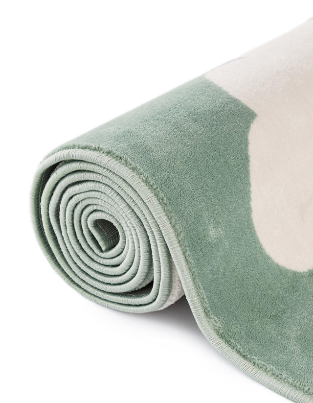 Soft Green 2' x 5' 1 Whimsy Kids Runner Area Rug for Baby Nursery, Toddler Playroom, Bedrooms