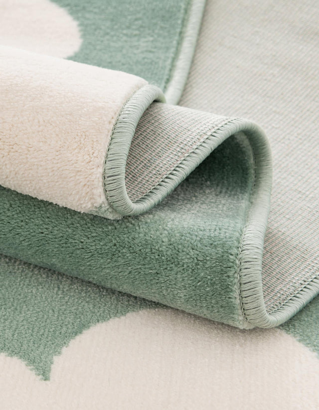 Soft Green 2' x 5' 1 Whimsy Kids Runner Area Rug for Baby Nursery, Toddler Playroom, Bedrooms
