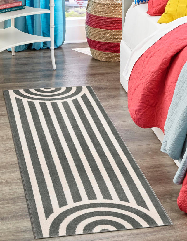 Silver Gray 2' x 6' 1 Whimsy Kids Runner Area Rug for Baby Nursery, Toddler Playroom, Bedrooms Playful Fun Design Easy Clean Carpet for Sale at Rug Engine
