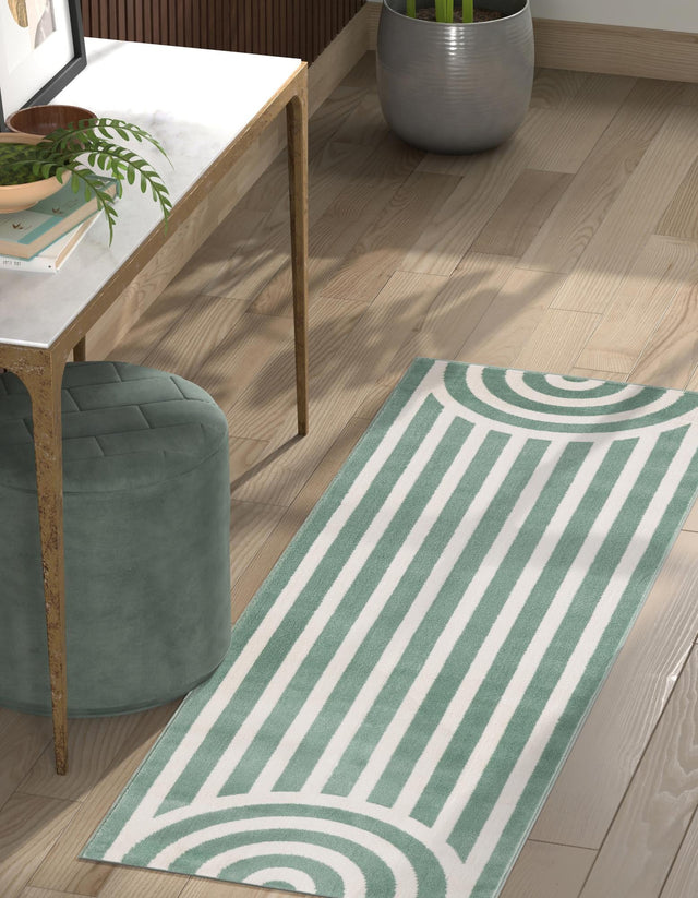 Soft Green 2' x 8' Whimsy Kids Runner Area Rug for Baby Nursery, Toddler Playroom, Bedrooms Playful Fun Design Easy Clean Carpet for Sale at Rug Engine