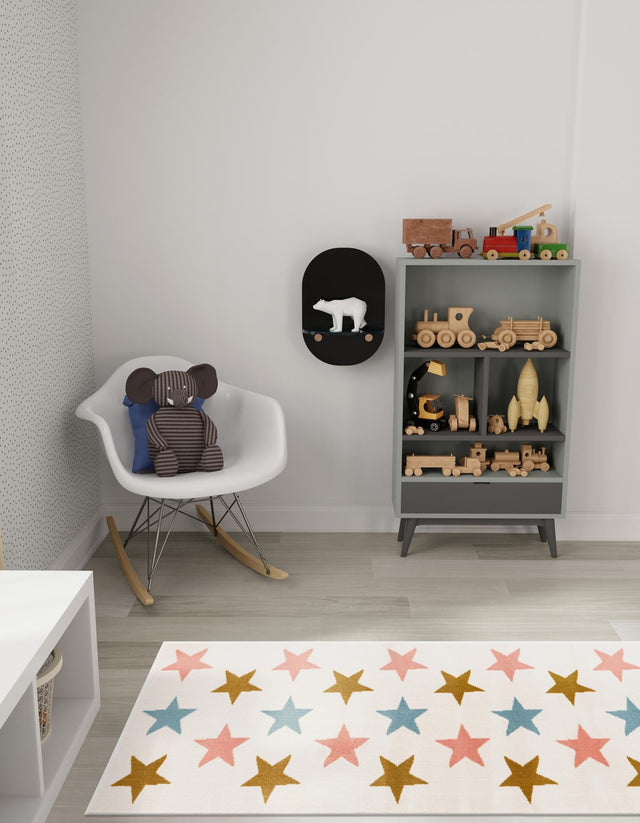 Multicolor 2' x 8' Whimsy Kids Runner Area Rug for Baby Nursery, Toddler Playroom, Bedrooms Playful Fun Design Easy Clean Carpet for Sale at Rug Engine