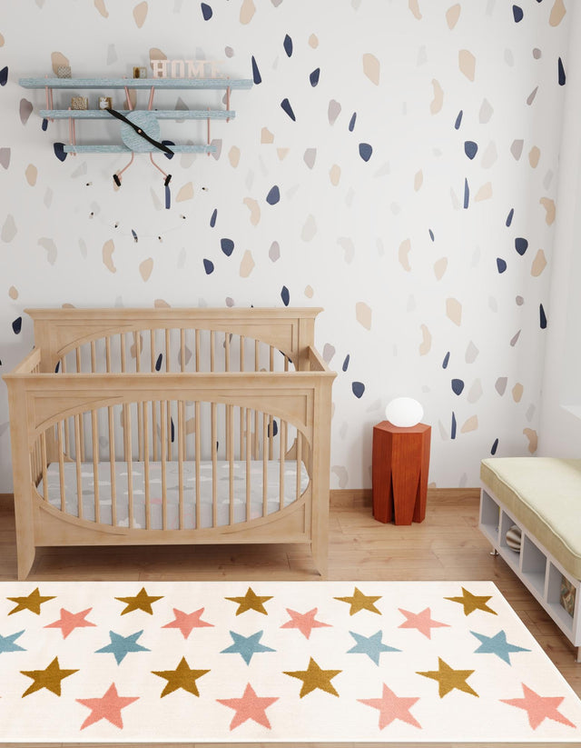 Multicolor 2' x 8' Whimsy Kids Runner Area Rug for Baby Nursery, Toddler Playroom, Bedrooms Playful Fun Design Easy Clean Carpet for Sale at Rug Engine