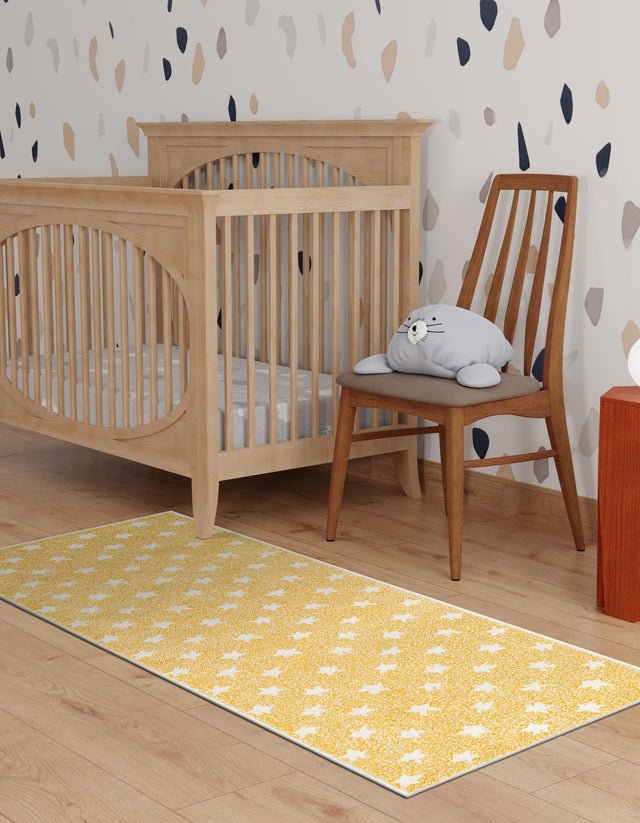 Soft Yellow 2' 2 x 5' 1 Whimsy Kids Runner Area Rug for Baby Nursery, Toddler Playroom, Bedrooms Playful Fun Design Easy Clean Carpet for Sale at Rug Engine