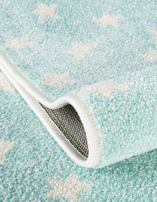 Clear Blue 2' 2 x 5' 1 Whimsy Kids Runner Area Rug for Baby Nursery, Toddler Playroom, Bedrooms