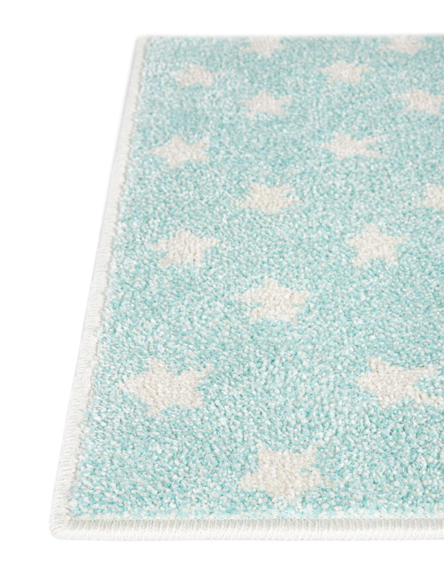 Clear Blue 2' 2 x 6' 1 Whimsy Kids Runner Area Rug for Baby Nursery, Toddler Playroom, Bedrooms