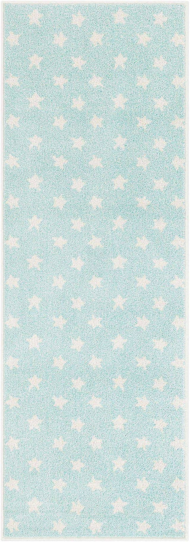 Clear Blue 2' 2 x 6' 1 Whimsy Kids Runner Area Rug for Baby Nursery, Toddler Playroom, Bedrooms