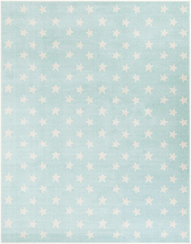 Clear Blue 7' 10 x 10' Whimsy Kids Rectangle Area Rug for Baby Nursery, Toddler Playroom, Bedrooms Playful Fun Design Easy Clean Carpet for Sale at Rug Engine