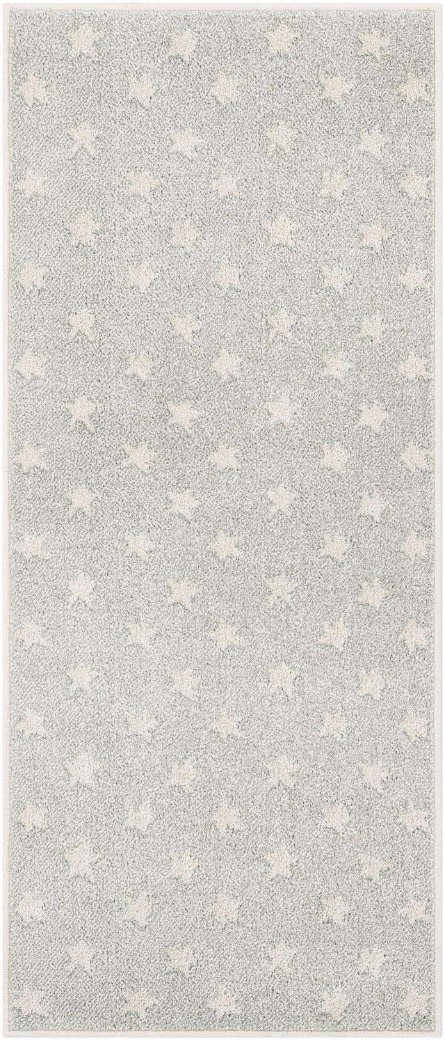 Cloud Gray 2' 2 x 5' 1 Whimsy Kids Runner Area Rug for Baby Nursery, Toddler Playroom, Bedrooms