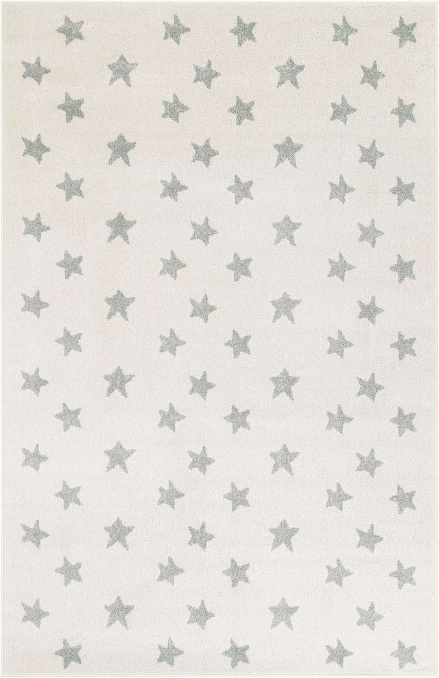 Daisy White 5' 3 x 8' Whimsy Kids Rectangle Area Rug for Baby Nursery, Toddler Playroom, Bedrooms