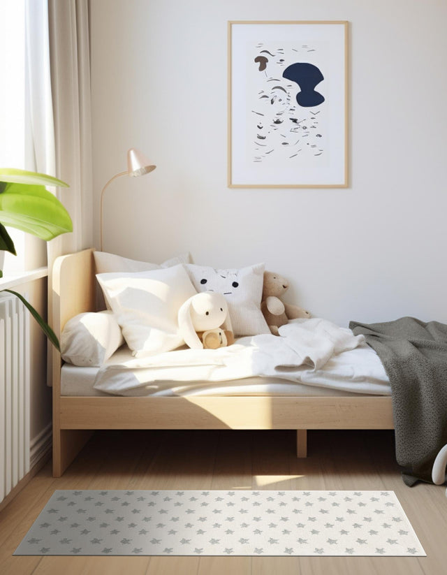 Daisy White 2' 2 x 5' 1 Whimsy Kids Runner Area Rug for Baby Nursery, Toddler Playroom, Bedrooms