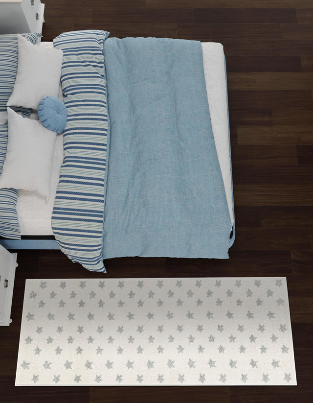 Daisy White 2' 2 x 5' 1 Whimsy Kids Runner Area Rug for Baby Nursery, Toddler Playroom, Bedrooms