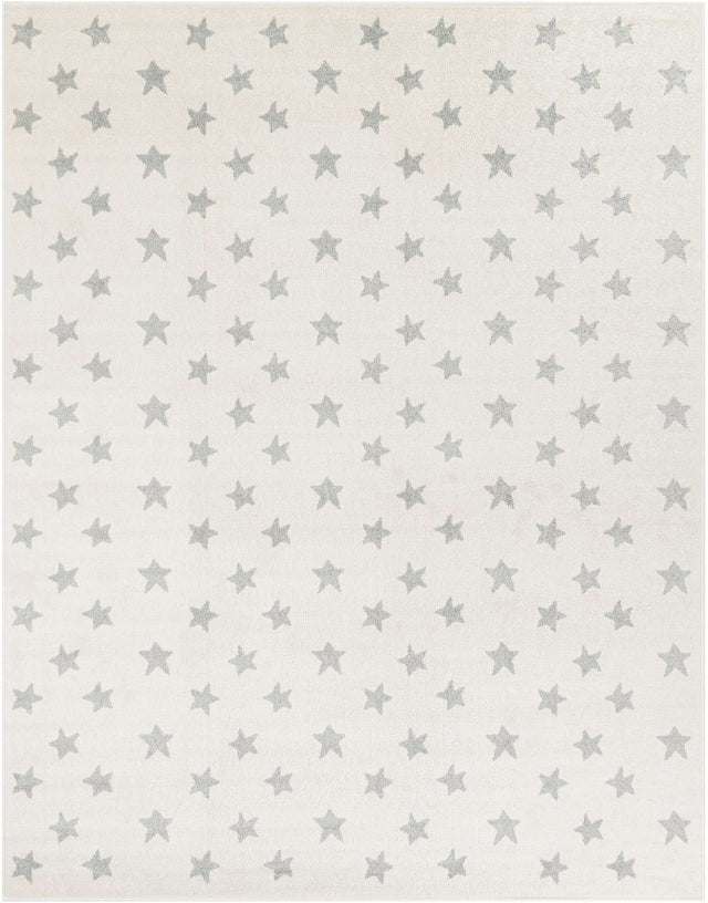 Daisy White 7' 10 x 10' Whimsy Kids Rectangle Area Rug for Baby Nursery, Toddler Playroom, Bedrooms